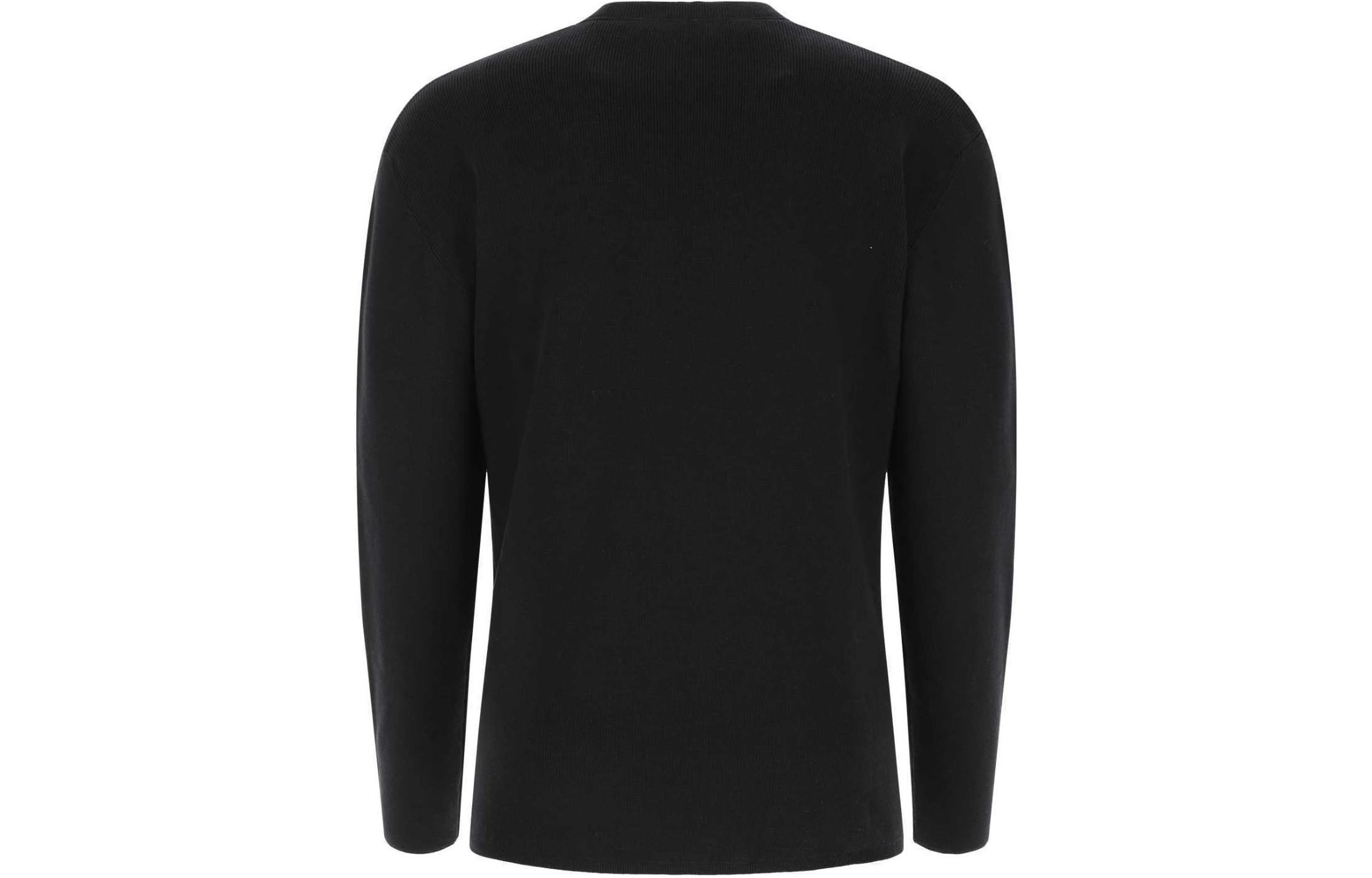 Lookbook モンクレール SS22 ネイビーブルー クルーネック ロゴ 長袖 スウェットシャツ. H10919C00001M1113743