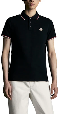 Moncler SS24 修身版三色織條領黑色POLO衫 J10918A7030084556999 Lookbook Moncler SS24 修身版三色織條領黑色POLO衫 J10918A7030084556999