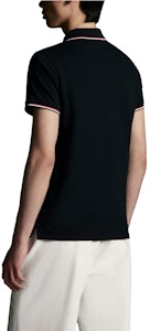 Moncler SS24 修身版三色織條領黑色POLO衫 J10918A7030084556999 Shop Moncler SS24 修身版三色織條領黑色POLO衫 J10918A7030084556999
