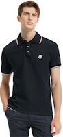 Moncler Polo Negro Slim Fit Cuello Tricolor SS24. J10918A7030084556999 Details for Moncler Polo Negro Slim Fit Cuello Tricolor SS24. J10918A7030084556999