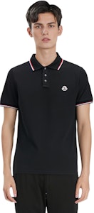 Moncler SS24 修身版三色織條領黑色POLO衫 J10918A7030084556999 Sizing Moncler SS24 修身版三色織條領黑色POLO衫 J10918A7030084556999