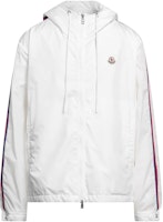 Moncler Striped Hooded Jacket White H10911A0008568352042 Moncler Striped Hooded Jacket White H10911A0008568352042