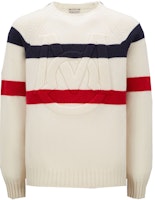 Moncler Striped Letter Print Sweater White I10919C00001M1127P07 Moncler Striped Letter Print Sweater White I10919C00001M1127P07