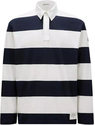 蒙克莱 条纹徽标长袖POLO衫 - 藏青色 J20918B0000189ANCP70 Order 蒙克莱 条纹徽标长袖POLO衫 - 藏青色 J20918B0000189ANCP70