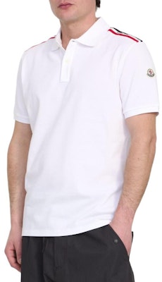 몽클레르 스트라이프 프린트 반소매 폴로 셔츠 - 화이트 8A0002089A16002 Lookbook 몽클레르 스트라이프 프린트 반소매 폴로 셔츠 - 화이트 8A0002089A16002