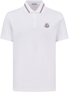 Moncler三色飾邊標誌補丁短袖Polo衫 - 光學白 J10918A0002189A16002 Buy Moncler三色飾邊標誌補丁短袖Polo衫 - 光學白 J10918A0002189A16002