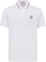 Moncler三色飾邊標誌補丁短袖Polo衫 - 光學白 J10918A0002189A16002 Order Moncler三色飾邊標誌補丁短袖Polo衫 - 光學白 J10918A0002189A16002