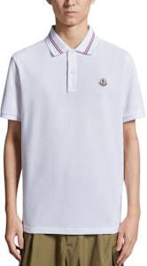 Moncler三色飾邊標誌補丁短袖Polo衫 - 光學白 J10918A0002189A16002 Lookbook Moncler三色飾邊標誌補丁短袖Polo衫 - 光學白 J10918A0002189A16002