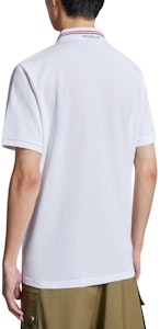 Moncler三色飾邊標誌補丁短袖Polo衫 - 光學白 J10918A0002189A16002 Shop Moncler三色飾邊標誌補丁短袖Polo衫 - 光學白 J10918A0002189A16002