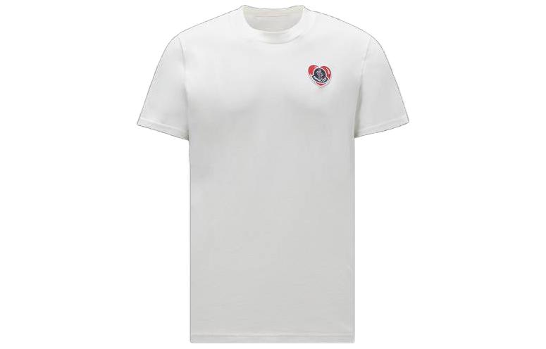 Moncler  White Crewneck Logo Printed Short Sleeve T-Shirt I20918C000418390T034