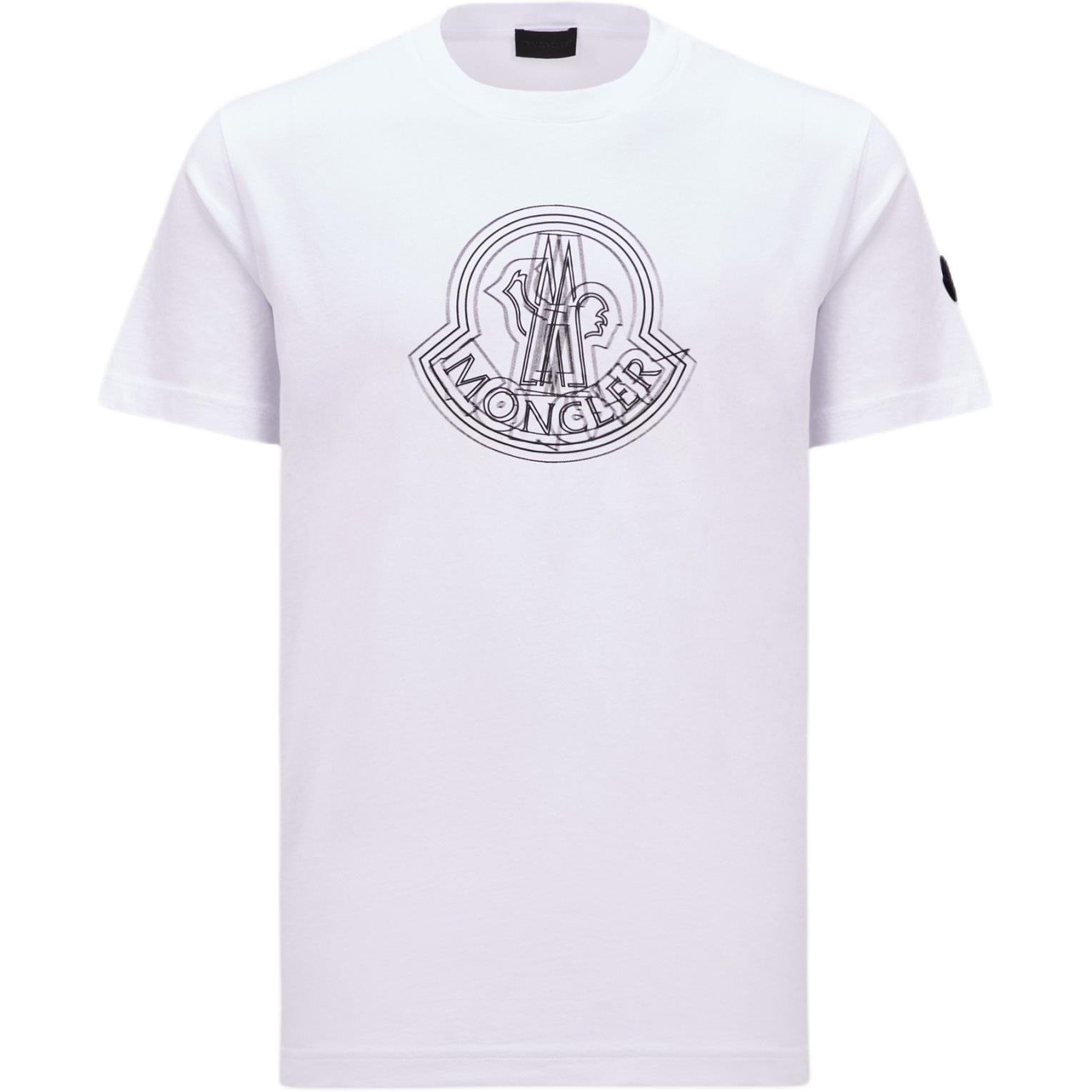 Moncler  White Crewneck Logo Short-Sleeve T-Shirt J10918C0002889A17001