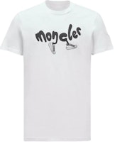 Moncler White Crewneck T-Shirt with Letter Graphic Print Short Sleeve. J10918C000138390T00A Moncler White Crewneck T-Shirt with Letter Graphic Print Short Sleeve. J10918C000138390T00A