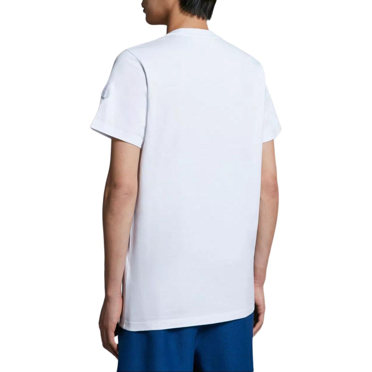 Shop Camiseta Moncler Blanca de Manga Corta con Gráfico de Letras. J10918C000138390T00A