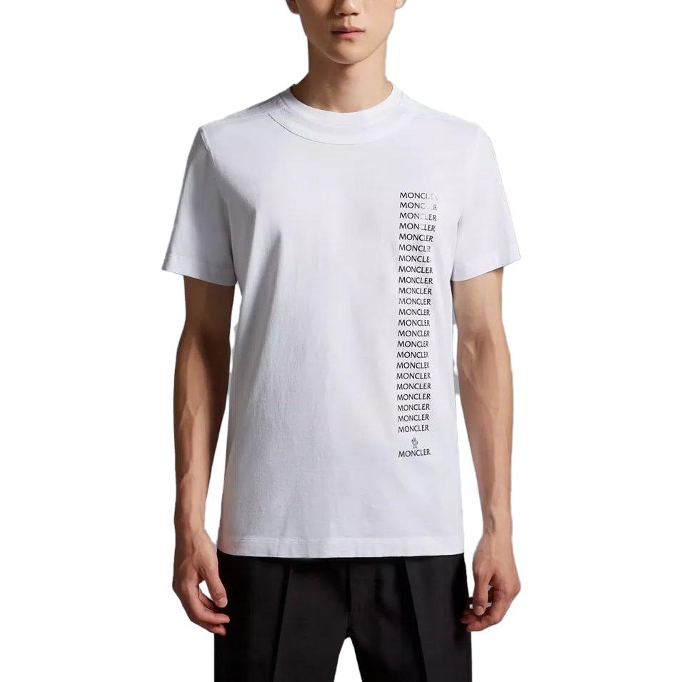 Moncler  White Crewneck T-Shirt with Logo Print. I20918C0005389A17001 圖 4