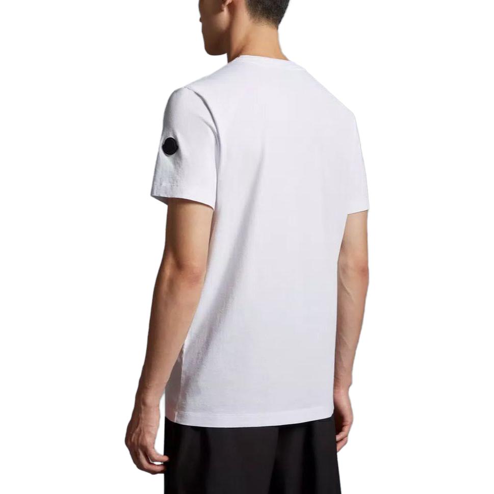 Moncler  White Crewneck T-Shirt with Logo Print. I20918C0005389A17001 圖 5