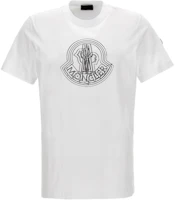 Moncler White Graphic Print Crew Neck Short Sleeve T-Shirt 8C0002889A17001 Moncler White Graphic Print Crew Neck Short Sleeve T-Shirt 8C0002889A17001