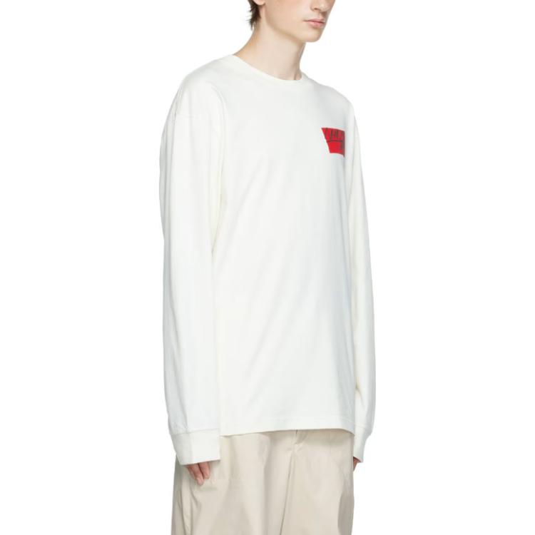 Shop 몽클레어 화이트 그래픽 프린트 크루넥 긴팔 스웻셔츠. H20928D00008M2326034