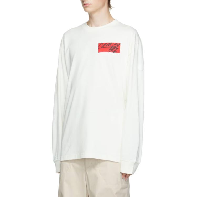 Purchase 몽클레어 화이트 그래픽 프린트 크루넥 긴팔 스웻셔츠. H20928D00008M2326034