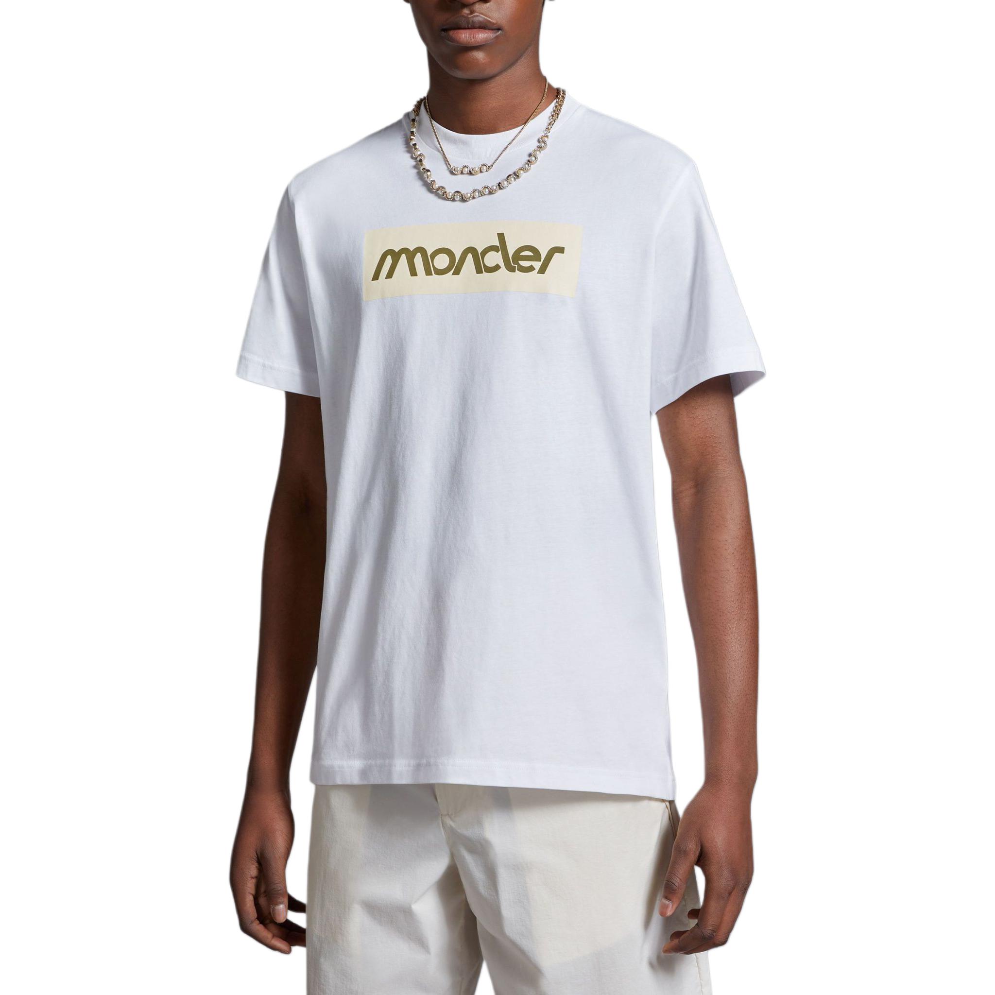 Moncler  White Letter Print Crew Neck Short Sleeve T-Shirt. J10918C0005289AJS00A 圖 3