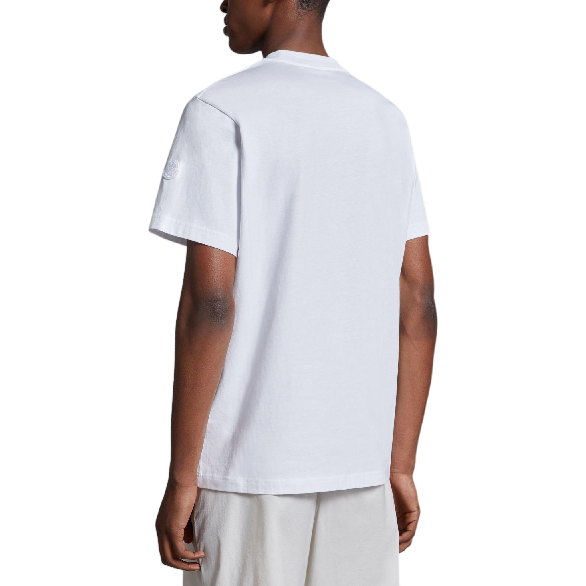Moncler  White Letter Print Crew Neck Short Sleeve T-Shirt. J10918C0005289AJS00A 圖 4