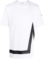 Moncler White Logo Letter Print Striped Crewneck T-Shirt. H20918C000018390T001 Moncler White Logo Letter Print Striped Crewneck T-Shirt. H20918C000018390T001