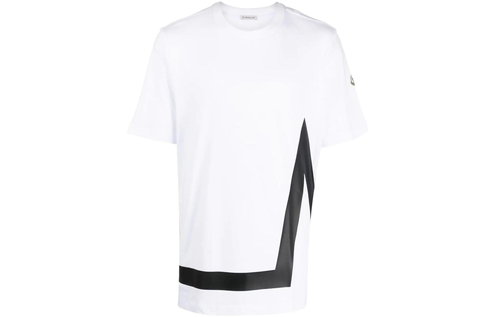 Order Camiseta Moncler Blanca con Logo y Rayas en el Cuello. H20918C000018390T001