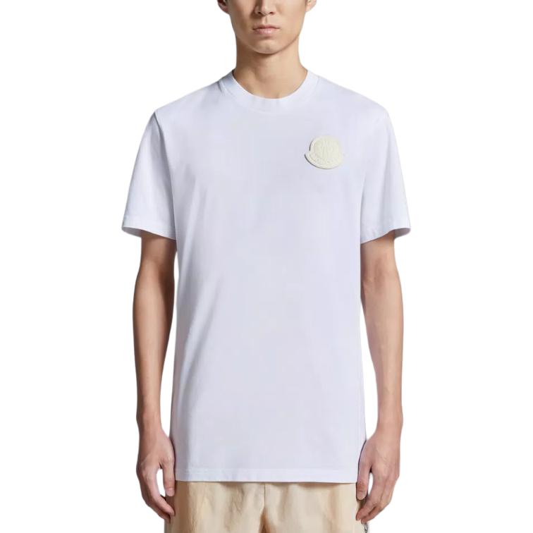 Moncler  White Logo Patch Crewneck T-Shirt. J10918C000458392700A 圖 4