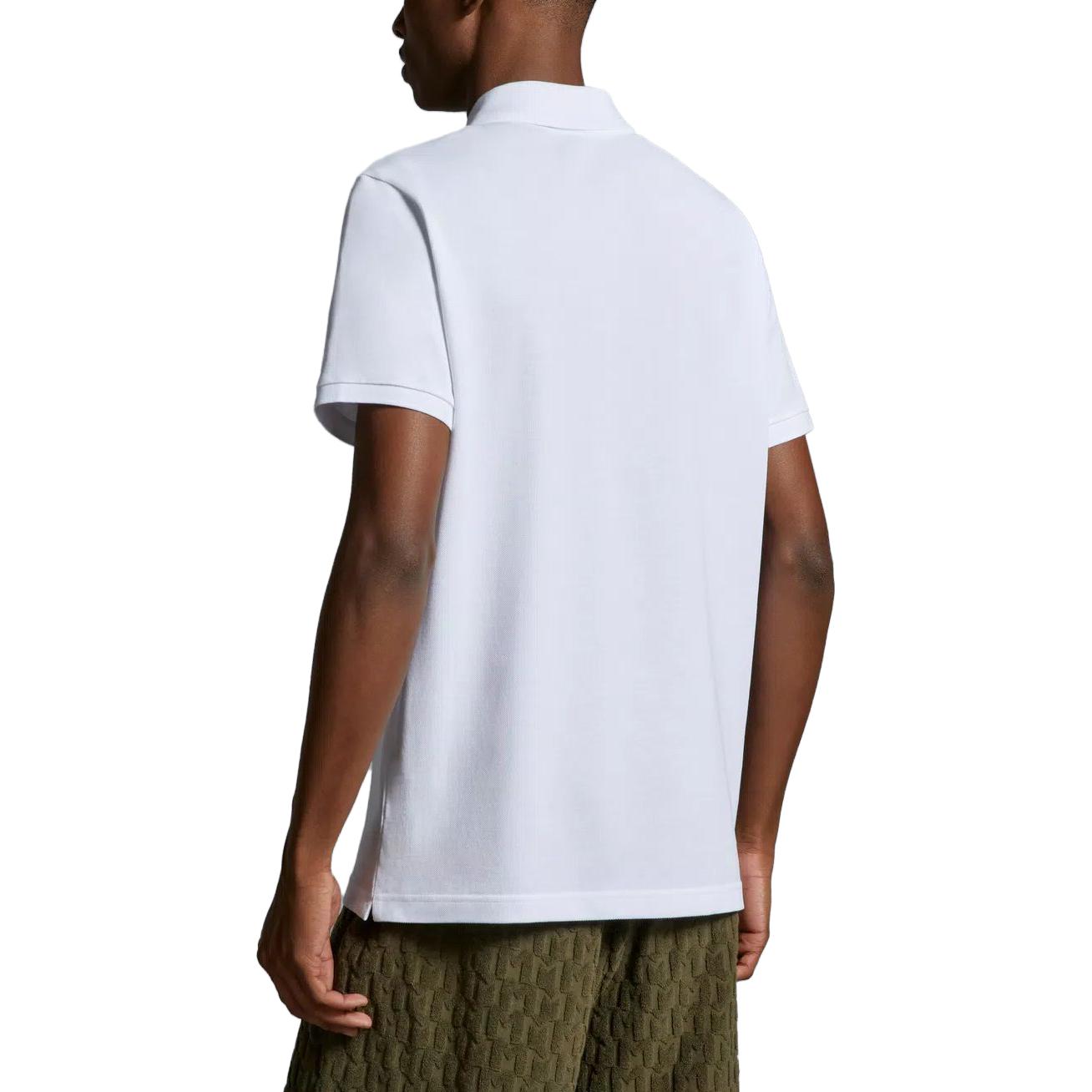 Shop Polo Manga Corta Moncler Blanco con Logo Bordado. J10918A0002484556001