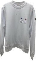 Moncler White Long Sleeve Sweatshirt with Embroidered Logo. 10918G72810V8122001 Moncler White Long Sleeve Sweatshirt with Embroidered Logo. 10918G72810V8122001