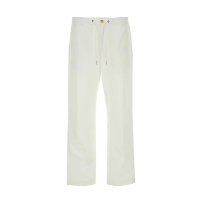Moncler White Mid-Waist Loose-Fit Drawstring Casual Pants. J10912A00037597LL032