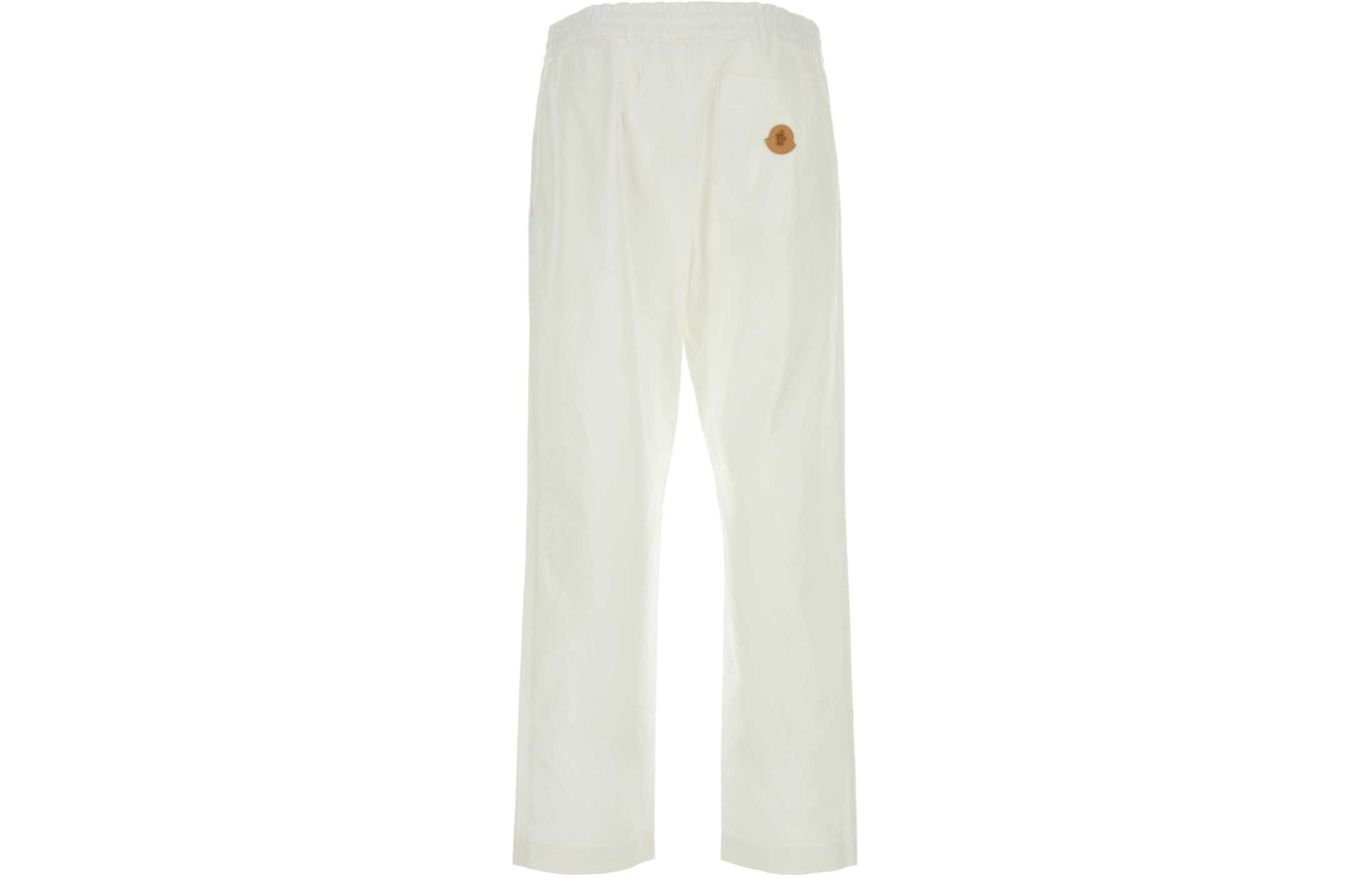 Lookbook モンクレール 白 ミッドウエスト ルーズフィット ドローストリング カジュアルパンツ. J10912A00037597LL032