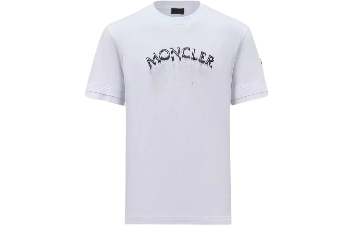 Order Moncler Kemeja-T Putih Cetakan Huruf Besar Gaya Kasual. J10918C0000289A17001