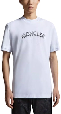 Moncler White Oversized Letter Print Crewneck T-Shirt Casual Style. J10918C0000289A17001 Shop Moncler White Oversized Letter Print Crewneck T-Shirt Casual Style. J10918C0000289A17001