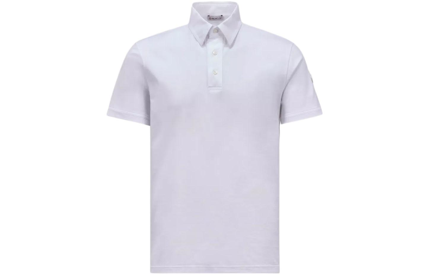 Moncler  White Polo Shirt with Solid Color Badge Logo. J10918A0001389AJN002 圖 2