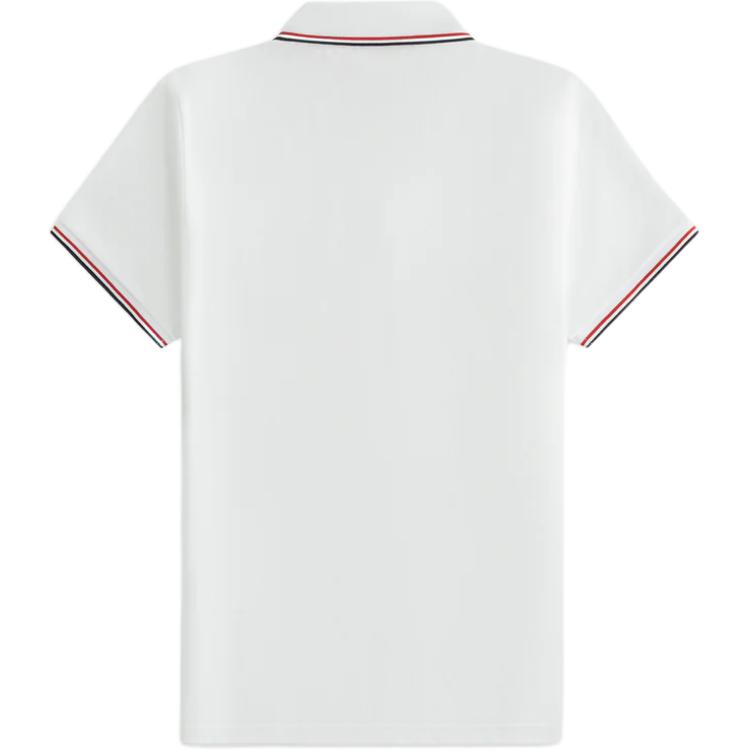 Lookbook 蒙克莱 白色短袖直筒翻领衫 配标志纽扣 polo衫 J20918A7030084556001