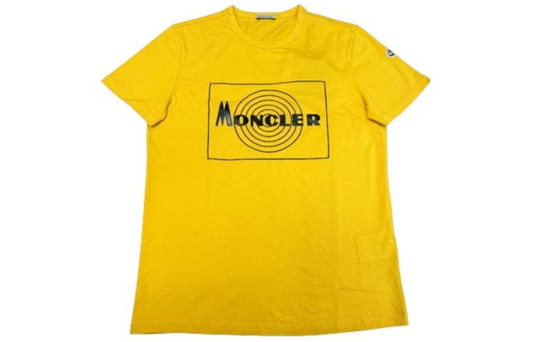 Order Moncler Kuning T-Shirt Leher Bulat Grafik Cetak Lengan Pendek. 209180485508390T340