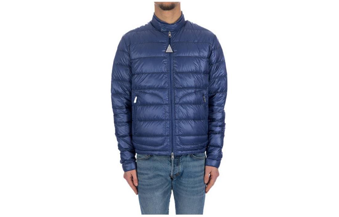 Moncler Acorus Blue Puffer Jacket Lightweight Zip-Up with Stand Collar I10911A1060053029728