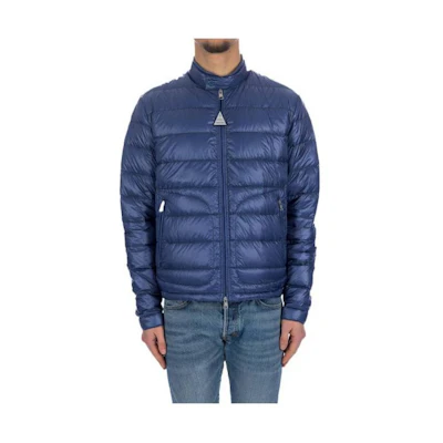 Moncler Acorus Blue Puffer Jacket Lightweight Zip-Up with Stand Collar I10911A1060053029728