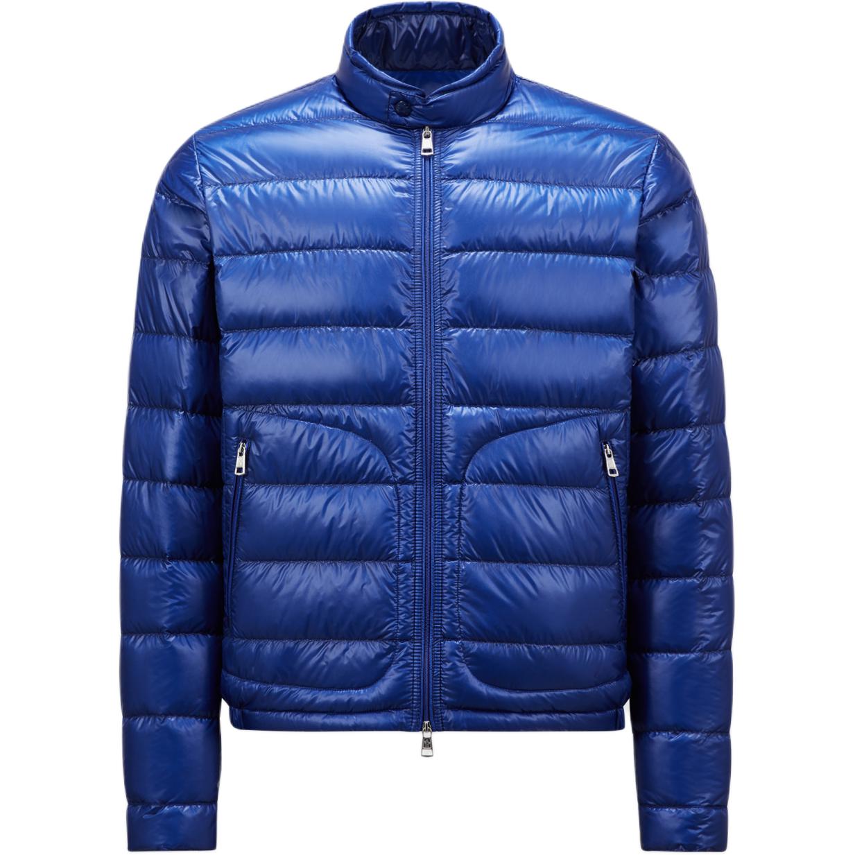 Order Moncler Acorus FW24 Short Down Jacket Electric Blue Unisex with Adjustable Cuffs. J20911A1060053029751