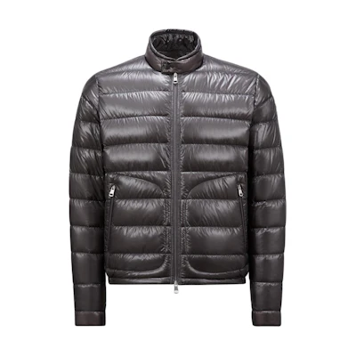 Moncler Acorus Lightweight Down Jacket Unisex Zip-Up Puffer - Dark Gray J20911A1060053029946