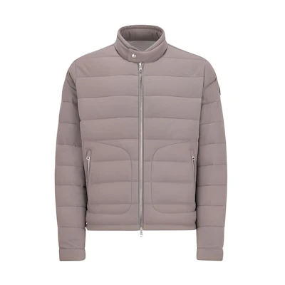 Moncler Acorus Short Down Jacket Beige - Slim Fit Zip-up Puffer Coat J10911A00132596LQ25Y