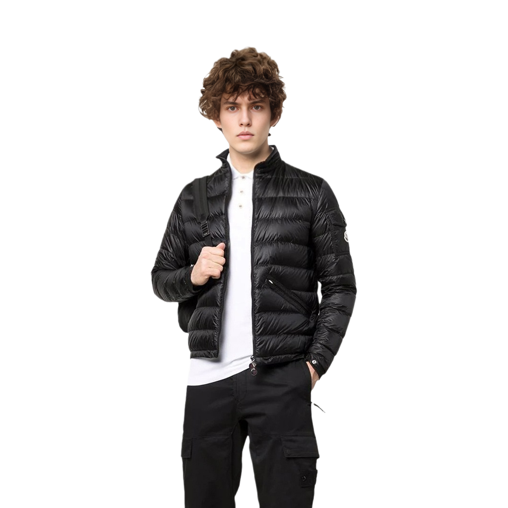 Lookbook Moncler Agay Jaket Hitam SS22 Unisex Lengan Panjang Kerah Tinggi Musim Ski. 1A0007553279999