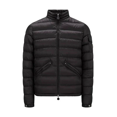 Moncler Agay Unisex Black Short Down Jacket Casual Solid Zip Long Sleeve. J10911A0016253279999