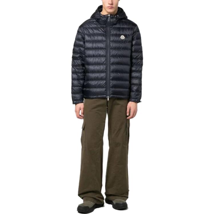 Lookbook 蒙克莱 Agout 海军蓝连帽羽绒夹克 男女款 I10911A0001253279776