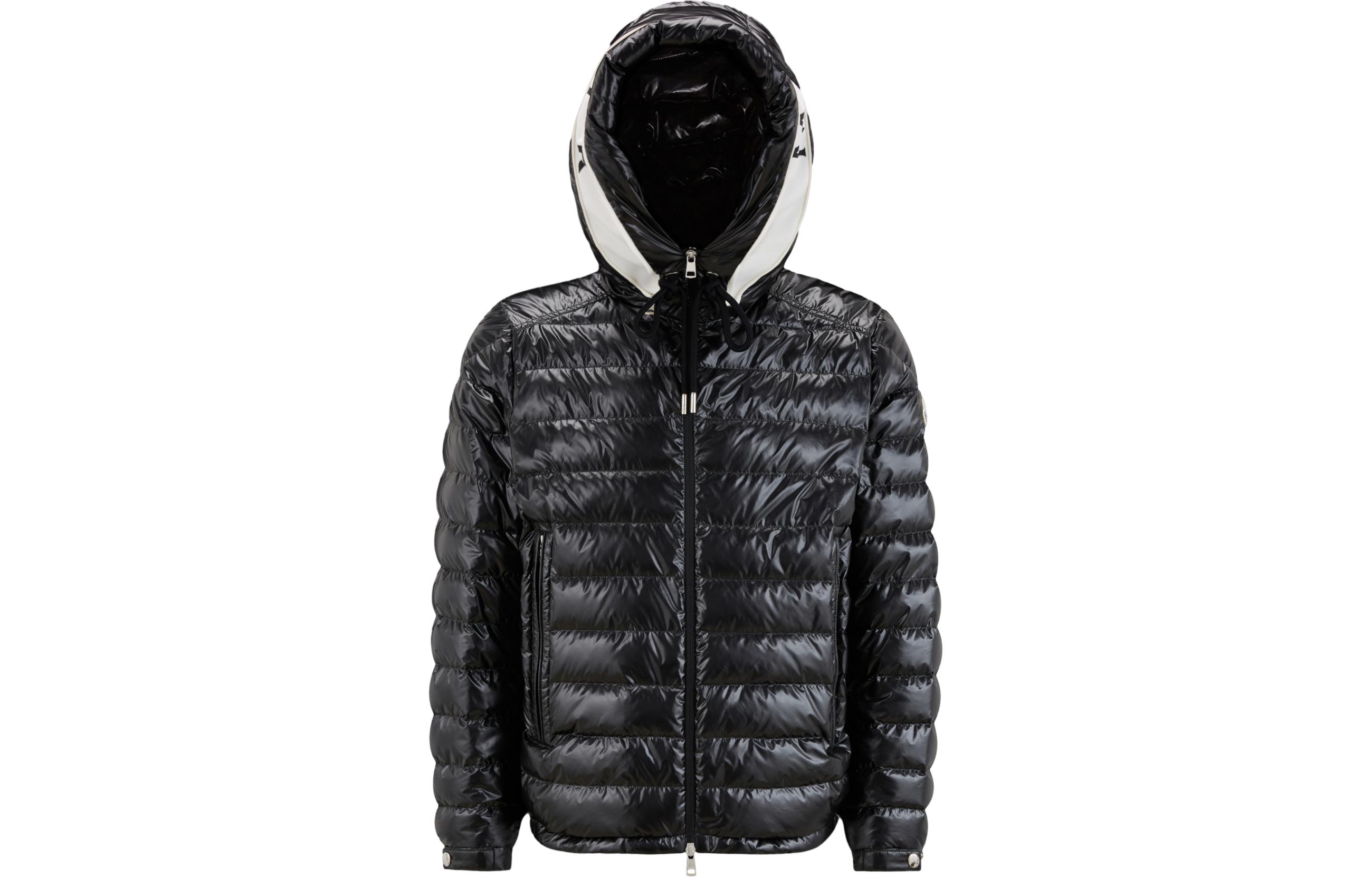 Moncler Akinari Short Down Jacket Black - Adjustable Hood Unisex Embroidered Logo. I10911A00009596J9999 圖 2