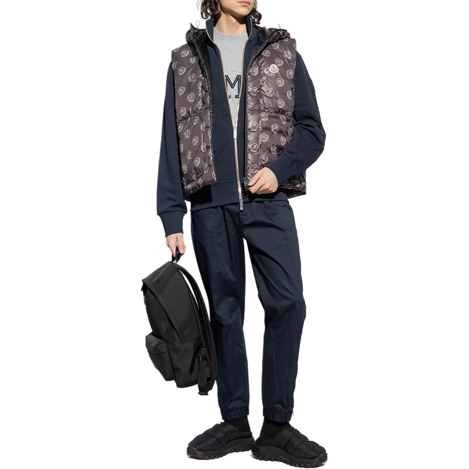 Lookbook Moncler Alcarab 連帽滿版背心 黑色 中性款. I10911A00168M3001F90