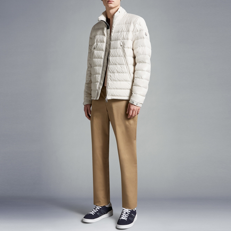 Moncler Alfit SS24 Beige Short Puffer Jacket for Men with Stand Collar. J10911A0014054A8120F 圖 3