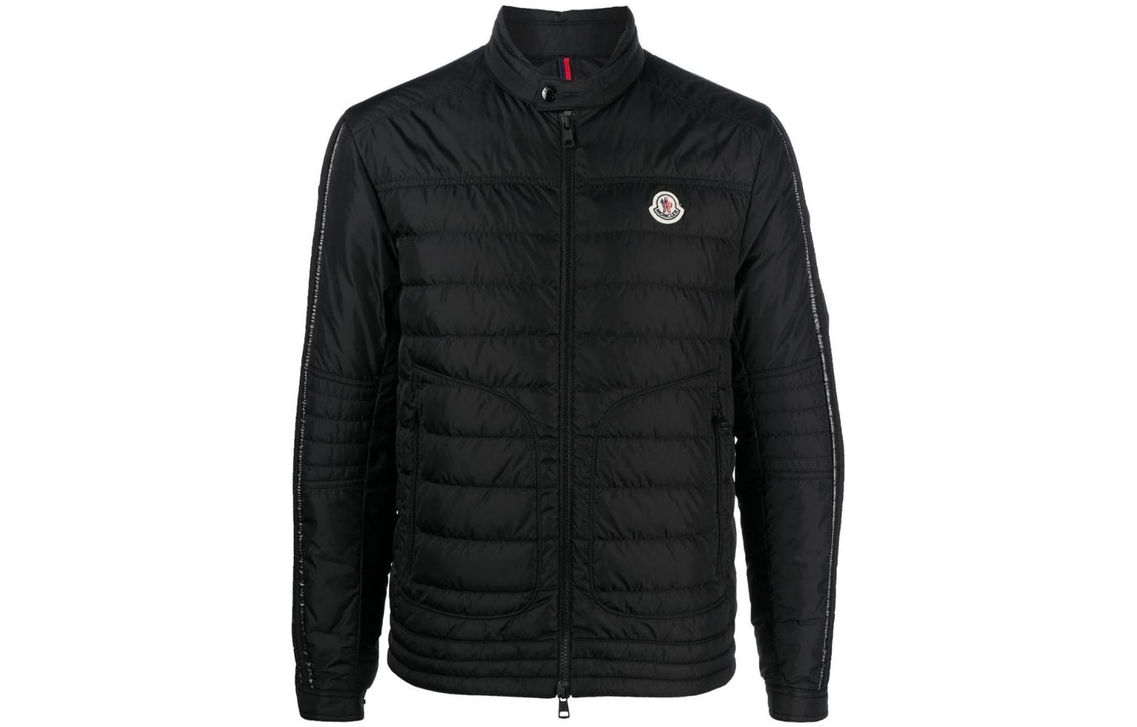 Moncler ALKAP Logo Patch Zip-Up Puffer Jacket Unisex Black Long Sleeve I10911A000215968E999