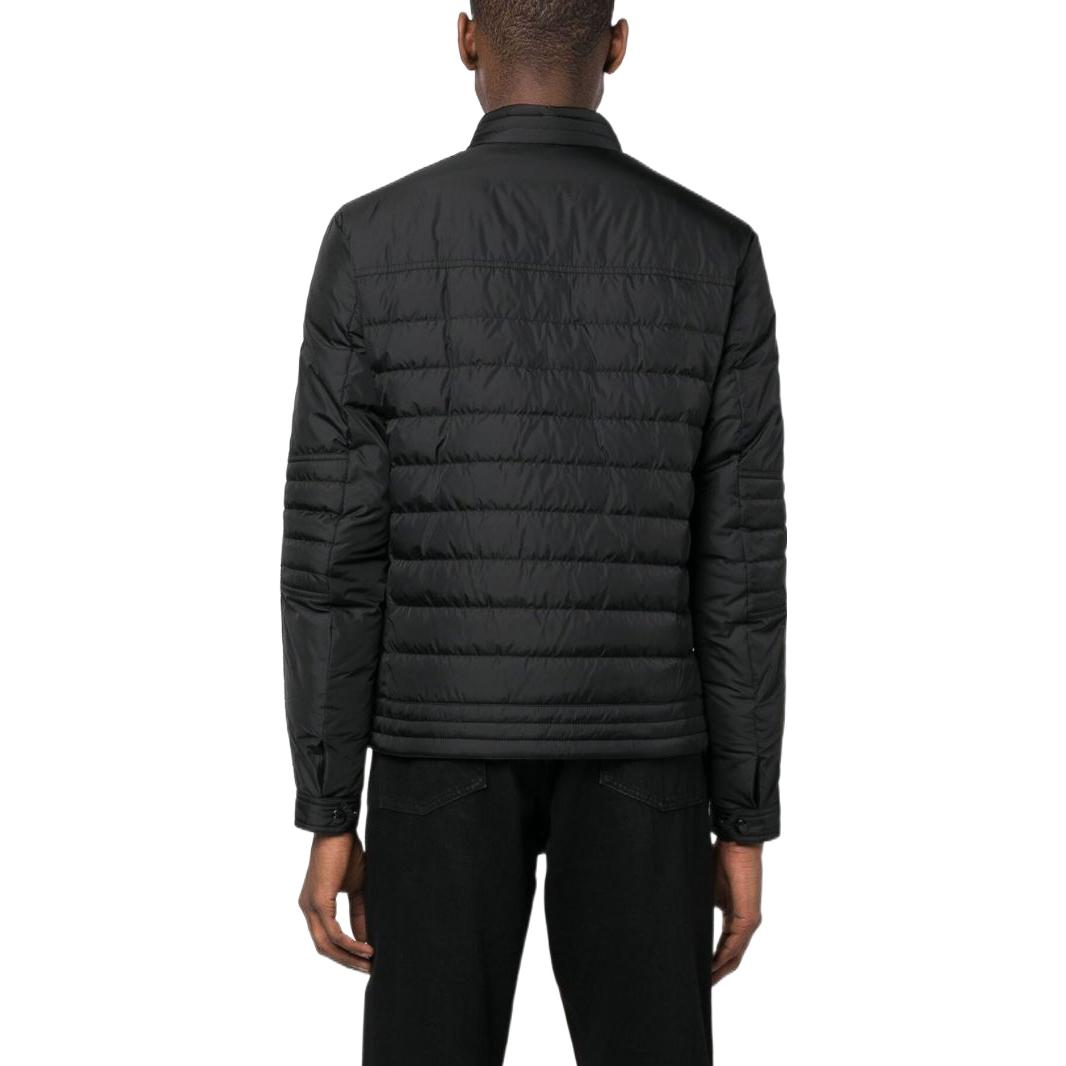 Shop 몽클레어 ALKAP 로고 패치 집업 패딩 재킷 유니섹스 블랙 긴팔 I10911A000215968E999