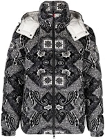 Moncler All-Over Logo Patch Hooded Zip Jacket Black I20911A00022596X4 Moncler All-Over Logo Patch Hooded Zip Jacket Black I20911A00022596X4